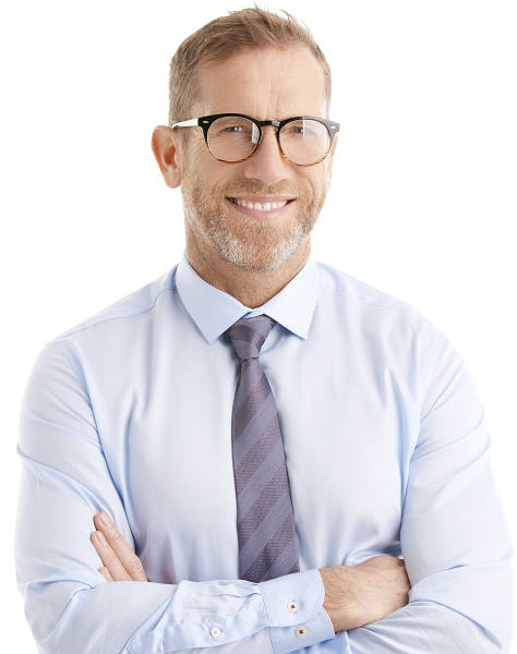 Businessman No Background Crossed Arms Smiling